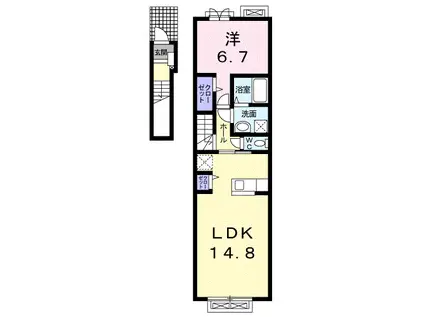サンプロスパーⅡ(1LDK/2階)の間取り写真