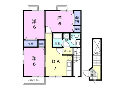 ラヴィング・S(3DK/2階)の間取り写真