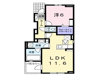 WINSTON C(1LDK/1階)の間取り写真