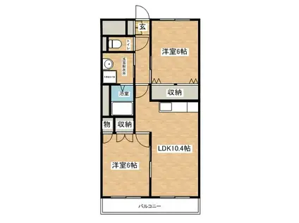プランドール(2LDK/2階)の間取り写真