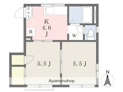 タウニィ広面(2K/2階)の間取り写真