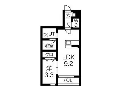 CREATION上柴崎(1LDK/1階)の間取り写真