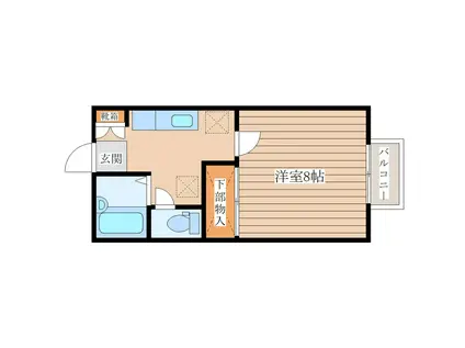 マルヤスハイツ(1K/2階)の間取り写真