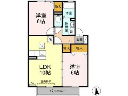 クレールタウン城南A(2LDK/1階)の間取り写真