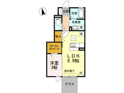 レガーロ(1LDK/1階)の間取り写真