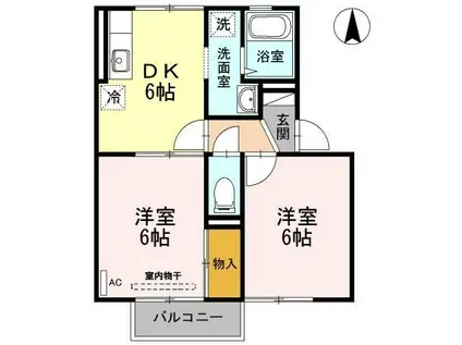 メゾンSKII(2DK/2階)の間取り写真