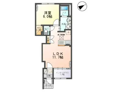 ルミエールⅠ(1LDK/1階)の間取り写真