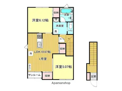 CLAUDIA Ⅲ(2LDK/2階)の間取り写真