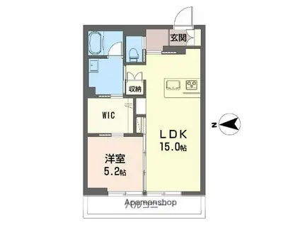 シャーメゾン泉中央3丁目(1LDK/2階)の間取り写真