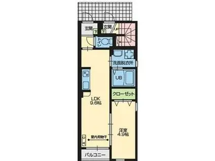 FORMOSA(1LDK/1階)の間取り写真