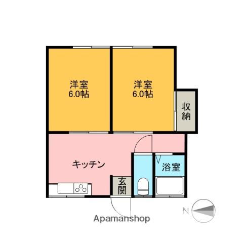 コーポ安藤(2K/2階)の間取り写真