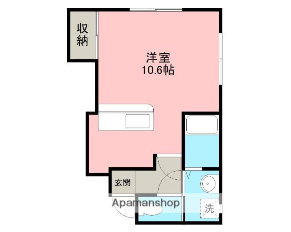 シュナウザーハイツⅠ(ワンルーム/1階)の間取り写真