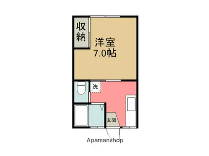 ハイムグリーンロード(1K/2階)の間取り写真