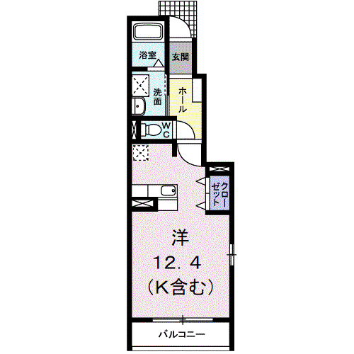 サンライズスクエアB(ワンルーム/1階)の間取り写真
