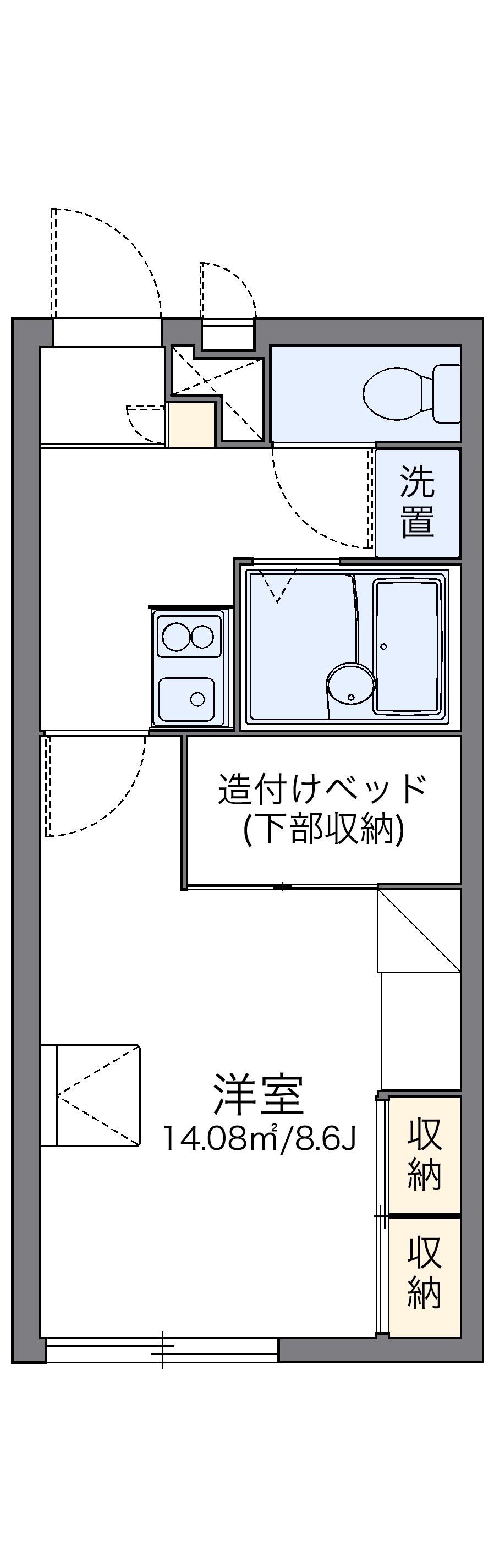 レオパレスウィステリアTAGO(1K/2階)の間取り写真