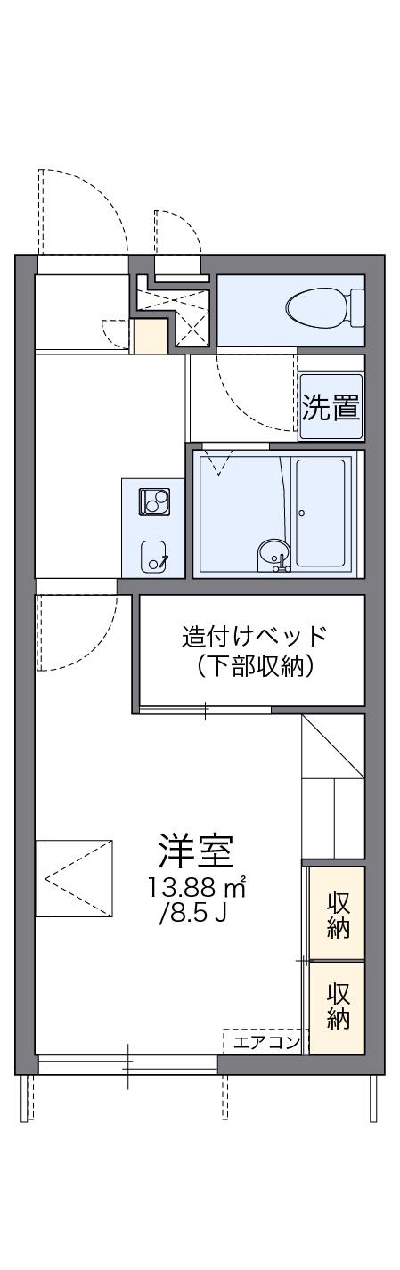 レオパレスアウルⅡ(1K/1階)の間取り写真