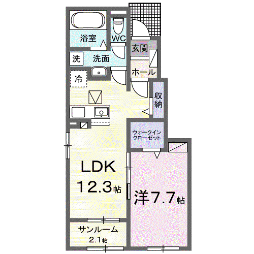 エピソードⅠ(1LDK/1階)の間取り写真