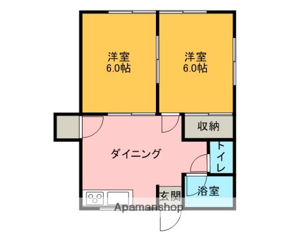 パレスメグ(2DK/1階)の間取り写真