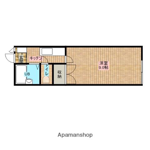 ベルトピア秋田4A(1K/2階)の間取り写真