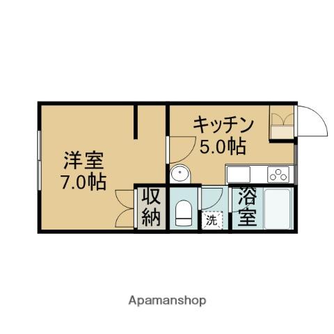 第二コーポ佐藤(1K/1階)の間取り写真