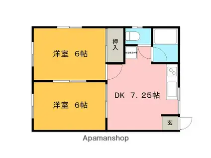 コーポ佐藤(2DK/2階)の間取り写真