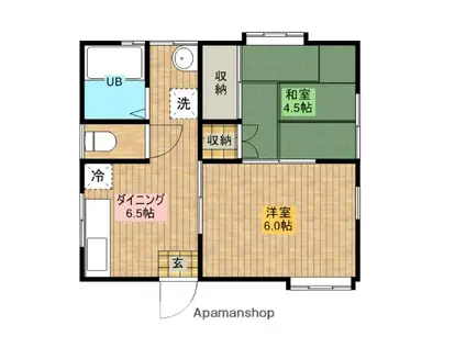 コンフォート90(2DK/1階)の間取り写真