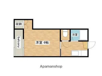 YUWA(1K/1階)の間取り写真