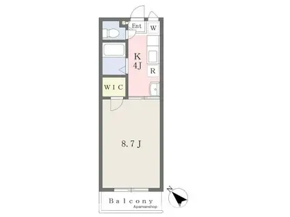 リバーシティーコート(1K/2階)の間取り写真