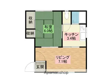 イーストロードND(2K/2階)の間取り写真