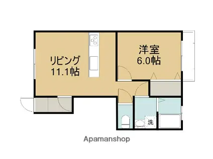 メゾンドネージュA(1LDK/1階)の間取り写真
