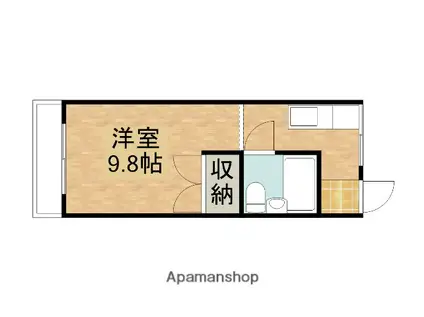 アベハイツ(ワンルーム/2階)の間取り写真