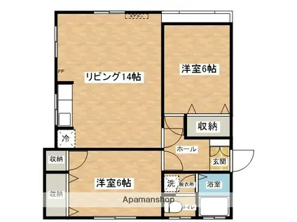 コーポラス・ササキB棟(2LDK/2階)の間取り写真