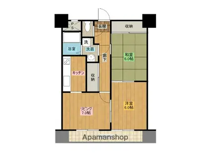 コートヴィレッジ大町(2LDK/9階)の間取り写真