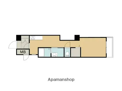 マンションパレロワイヤル(ワンルーム/2階)の間取り写真