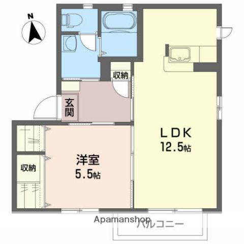 カサベルデⅡ(1LDK/2階)の間取り写真