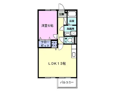 セピアコート(1LDK/1階)の間取り写真
