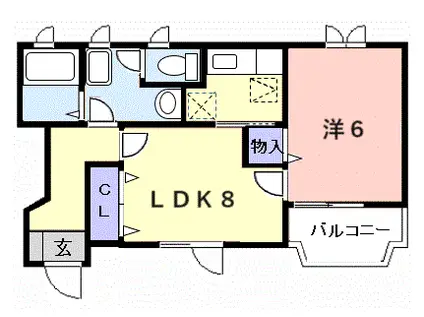 グランメール・三祐(1LDK/1階)の間取り写真