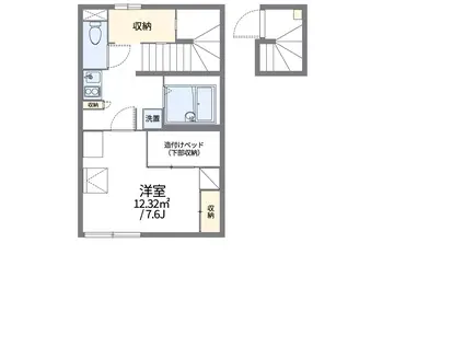 レオパレスミルフィーユ2(1K/2階)の間取り写真