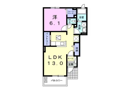 グレイスB(1LDK/1階)の間取り写真