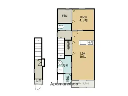 COCO GRAND AKITA(1LDK/2階)の間取り写真