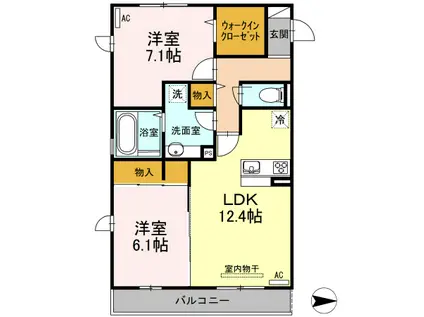 セジュールASAMI(2LDK/1階)の間取り写真