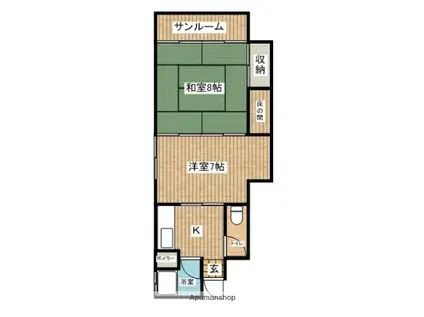 高橋平和町アパート(2K/1階)の間取り写真