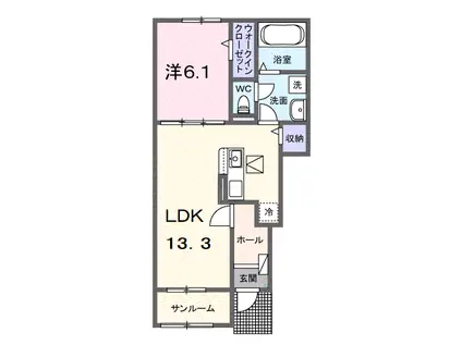アダージオA(1LDK/1階)の間取り写真
