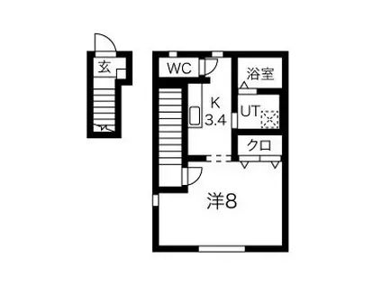 SUN PALACE北上 VI(1K/2階)の間取り写真