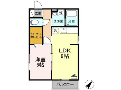グラン・シャリオ(1LDK/2階)の間取り写真