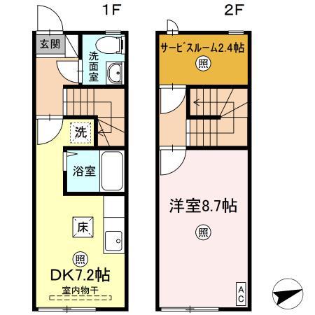 シンフォニー Ⅰ(1SDK)の間取り写真