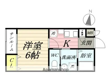 セービング由利本荘(1K/3階)の間取り写真