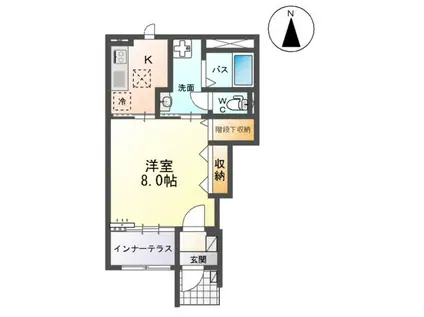 イーストコーポⅡ(1K/1階)の間取り写真