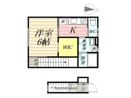 ルミナリオ手形 エトワール棟(1K/2階)の間取り写真
