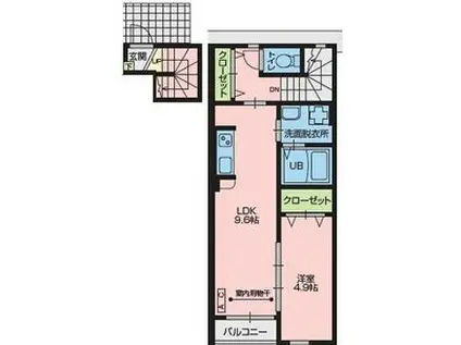 FORMOSA(1LDK/2階)の間取り写真